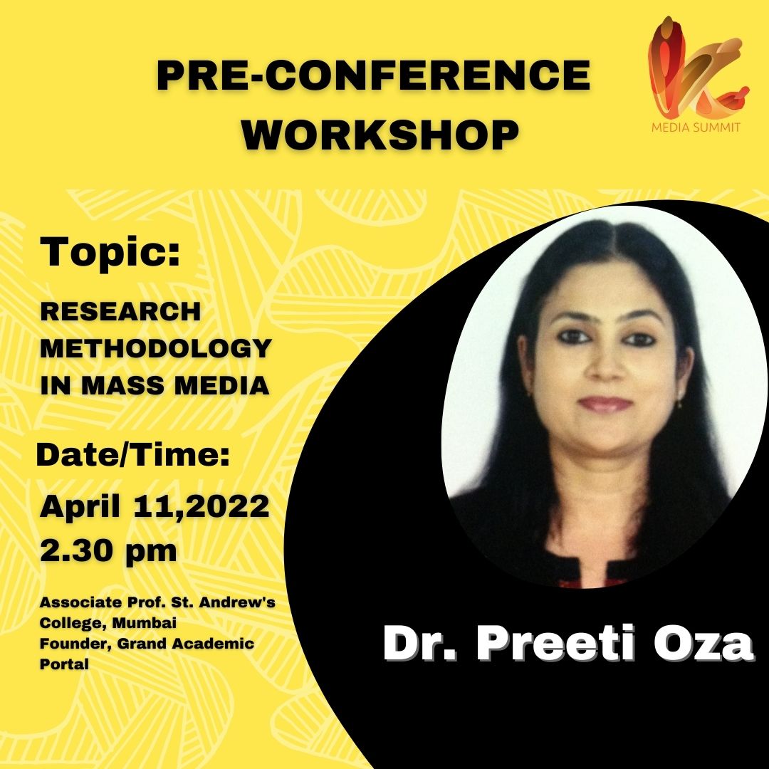 kccmediasummit's tweet photo. We present to you dr preeti oza ma'am who will give us a detailed workshop about research methodology in mass media.
Join us in this workshop and make the most of it!
#trinityoftomorrow
#kccmediasummit
#kccmediasummit2022
#kccollege
#summit
#content
#technology
#business https://t.co/ATybGbfaJ8