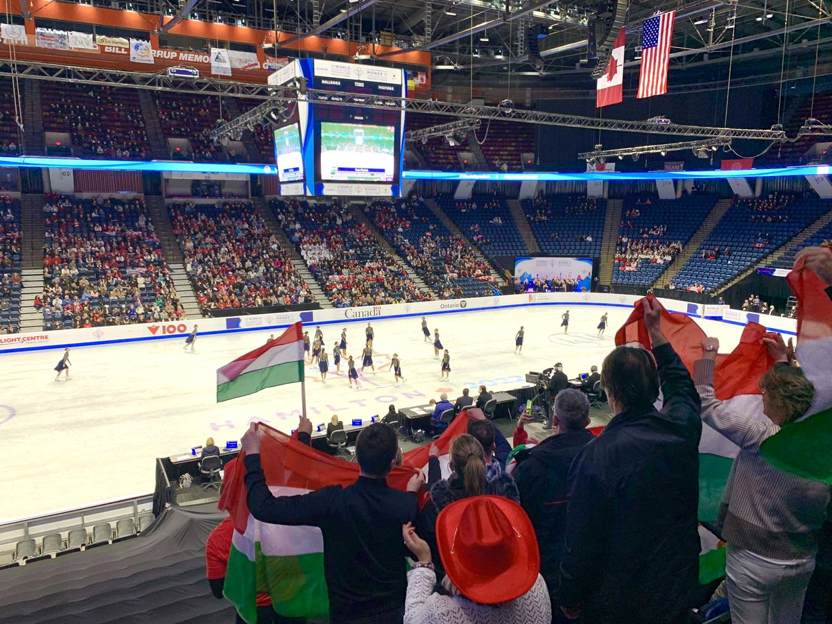 PalkovitsValer's tweet image. The ⛸ ISU Synchronized Skating World Championships took place in 🇨🇦Hamilton from April 7-9.  On behalf of @Hungary_Toronto , we 👏🤞 🇭🇺Team Hungary with my colleagues&amp;amp; expressed our congratulations to Erika Kendelényi-Gulyás, leader of the 🇭🇺 Hungarian Team. Go Hungary!