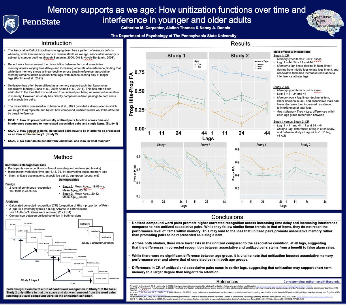 ccarpenter_15's tweet photo. Had so much fun presenting at my first ever in-person conference! Thanks to everyone who showed up bright  and early for the poster session :) #CAC2022 #cognitiveagingconference https://t.co/FqIiOSV6pX