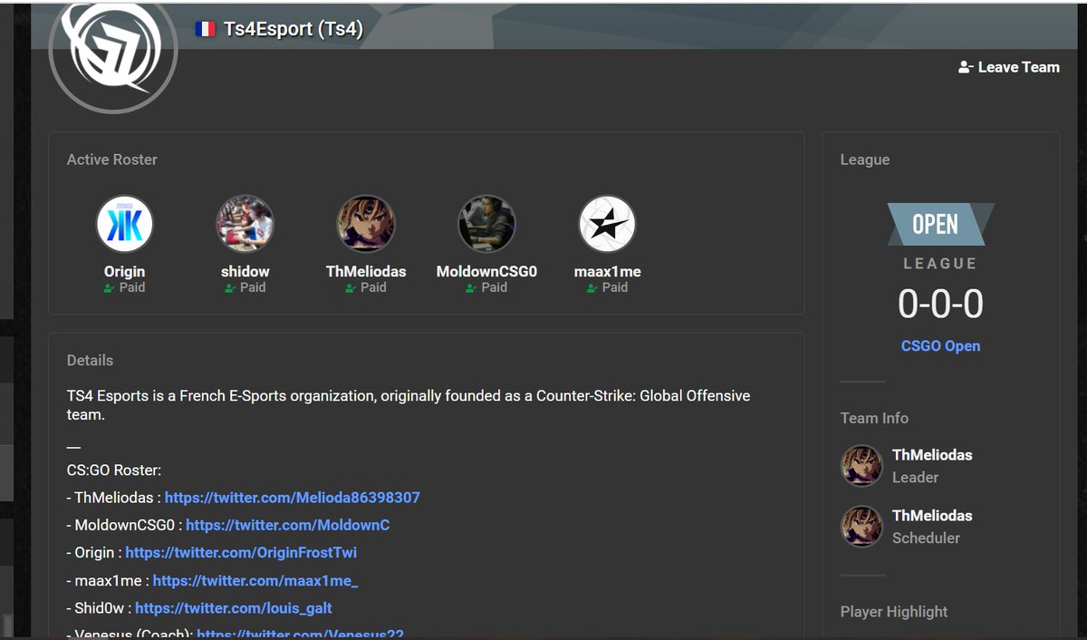 MoldownC's tweet photo. Je rejoind donc la structure @Ts4Sport 
 
Et voila lets go début de saison dans 8jours, je streamerais chaque offi, lets gooo
@louis_galt @OriginFrostTwi  @maax1me_ @Melioda86398307
et le coach @Venesus22
 
Lets gooo TS4 https://t.co/7zQ9fbt1H1