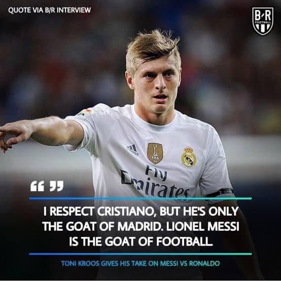 FrankKhalidUK's tweet photo. Toni Kroos gives his take on Messi v Ronaldo. https://t.co/AXLqtX57ER