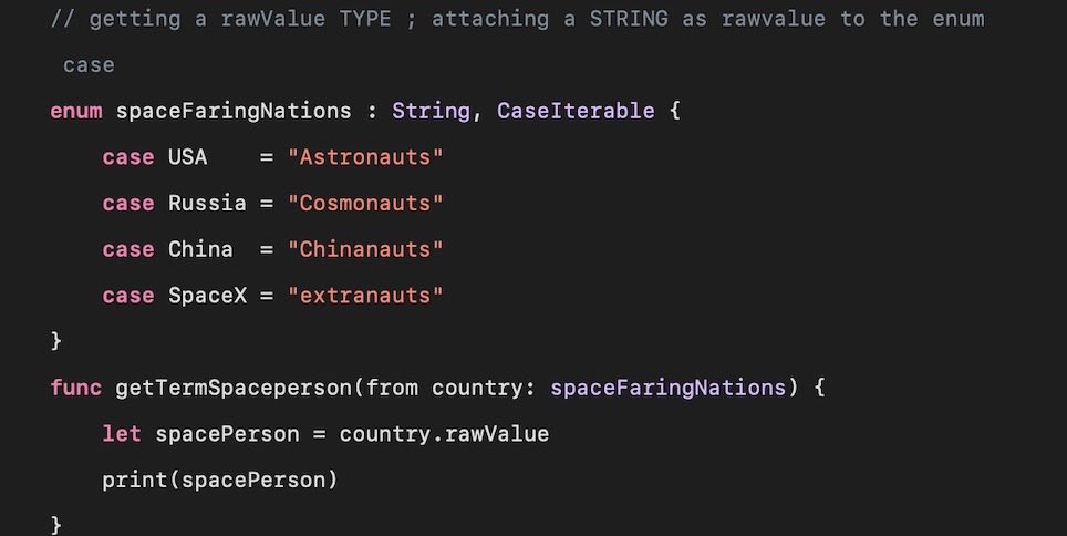 yannemal's tweet image. #Day34 cont. ⁦ found an  enum video from months ago that makes much more sense now but what is #caseIterable ? a func () of Switch ?