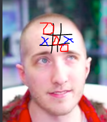 GamerLuka3's tweet photo. me and my friend played tic tac toe on kreekcrafts head/forehead #BALDCRAFT #KreekCraft @KreekCraft https://t.co/6uy0fAlGFR