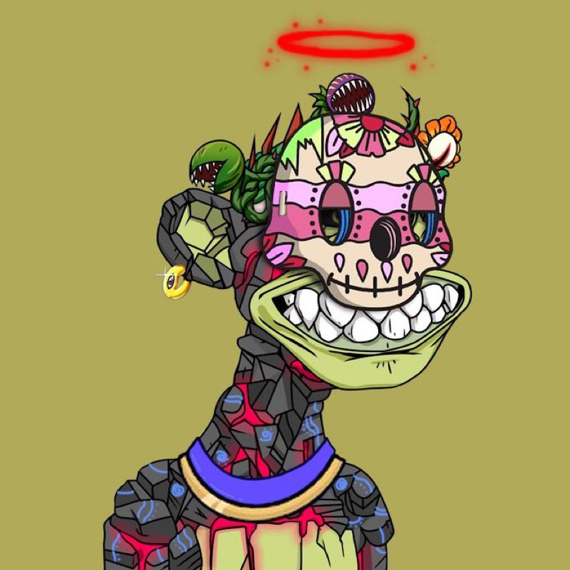 Mutants love Los Muertos! Another stunner by <a href="/0xfarah/">0xfarah.eth</a> THANK YOU!! #MAYC #Losmuertos #vivalosmuertos <a href="/BoredApeYC/">Bored Ape Yacht Club 🍌</a> <a href="/los_muertosNFT/">Los Muertos</a>