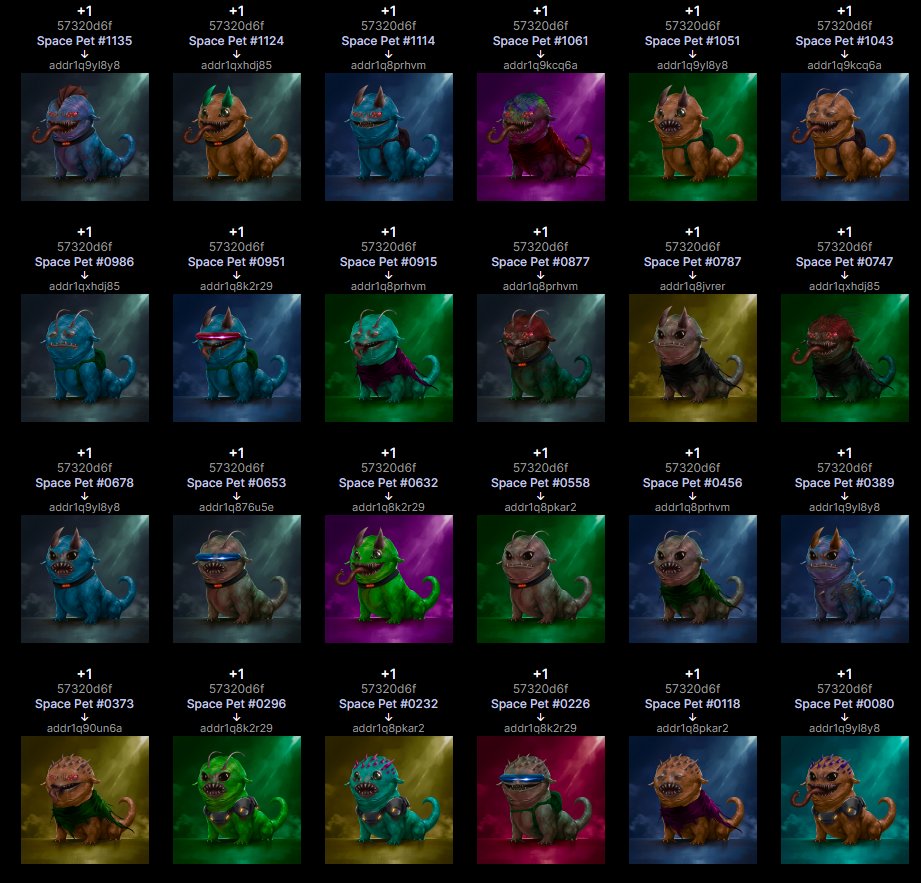 CodingDevotion's tweet photo. Space Pet Mint ongoing!
@SpaceApeClub
@mathieu2em
@LovelaceCNFT
@CyberPickleNFT
#CNFTCommunity
#Cyberpickle https://t.co/JYfP85XfU2