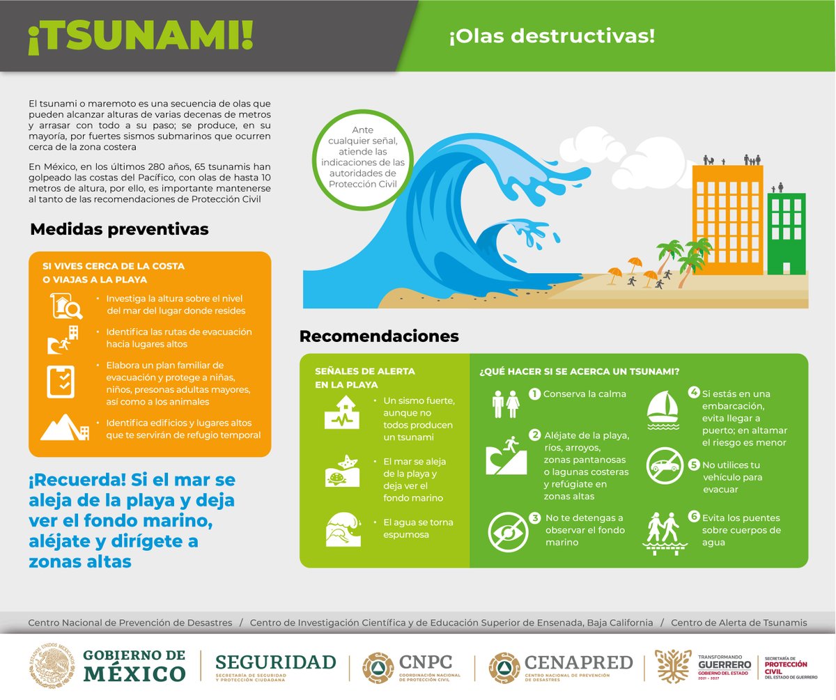 PC_Guerrero's tweet photo. Conoce qué es un #Tsunami, y las recomendaciones de cómo actuar en caso de que se aproxime alguno, ¡Tómalo en Cuenta! https://t.co/CB3JETWUpV