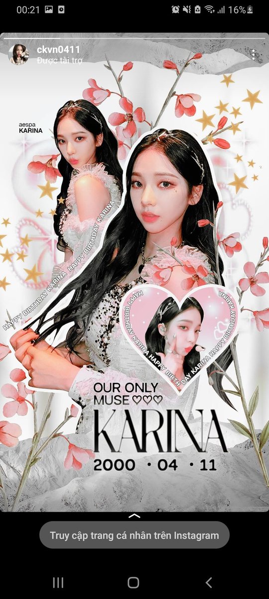 BaeBae_Chaengg's tweet photo. Lướt IG 2 phút gặp tận 4 cái ads của Karina, nhưng không có cái nào của #teamcave =))))))))))))
@nhancachthuhai chúng ta thật sự k có duyên 😼
IT'S KARINA DAY
#OurYUniverseKARINADay
#영원히_카리나의_봄에_함께할게 https://t.co/LiLx8i9qLw