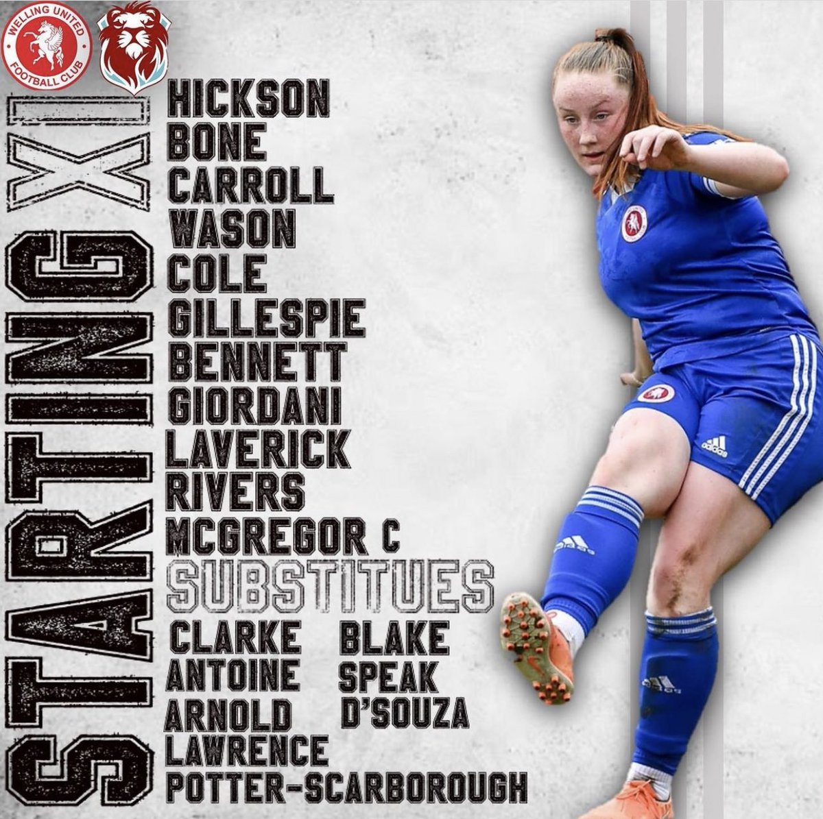AFCGBWomen's tweet photo. Your Welling lineup vs @HastingsUFCW! #ComeOnYouWings 🔴⚪️ https://t.co/p996JEnzxS