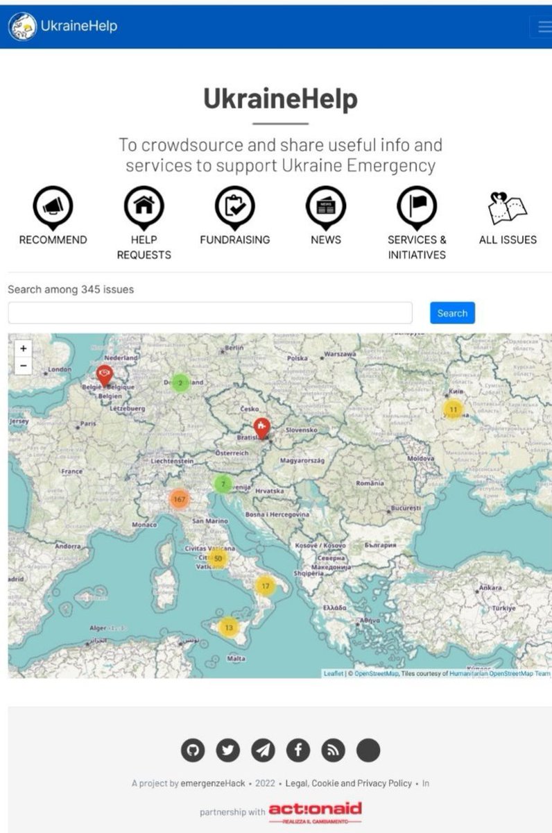 UkraineHelpIT's tweet image. 📍Abbiamo mappato tutti i #ConsolatiUcraini in Italia. Li trovate a questo link con info e contatti👇
ukrainehelp.emergenzehack.info/searchissues/?…
👆[контакти та інформація всіх консульств України в Італії]

#UkraineHelpIT #Ucraina️ #RifugiatiUcraini #UkraineWar #UkranianRefugees #StandWithUkraine️