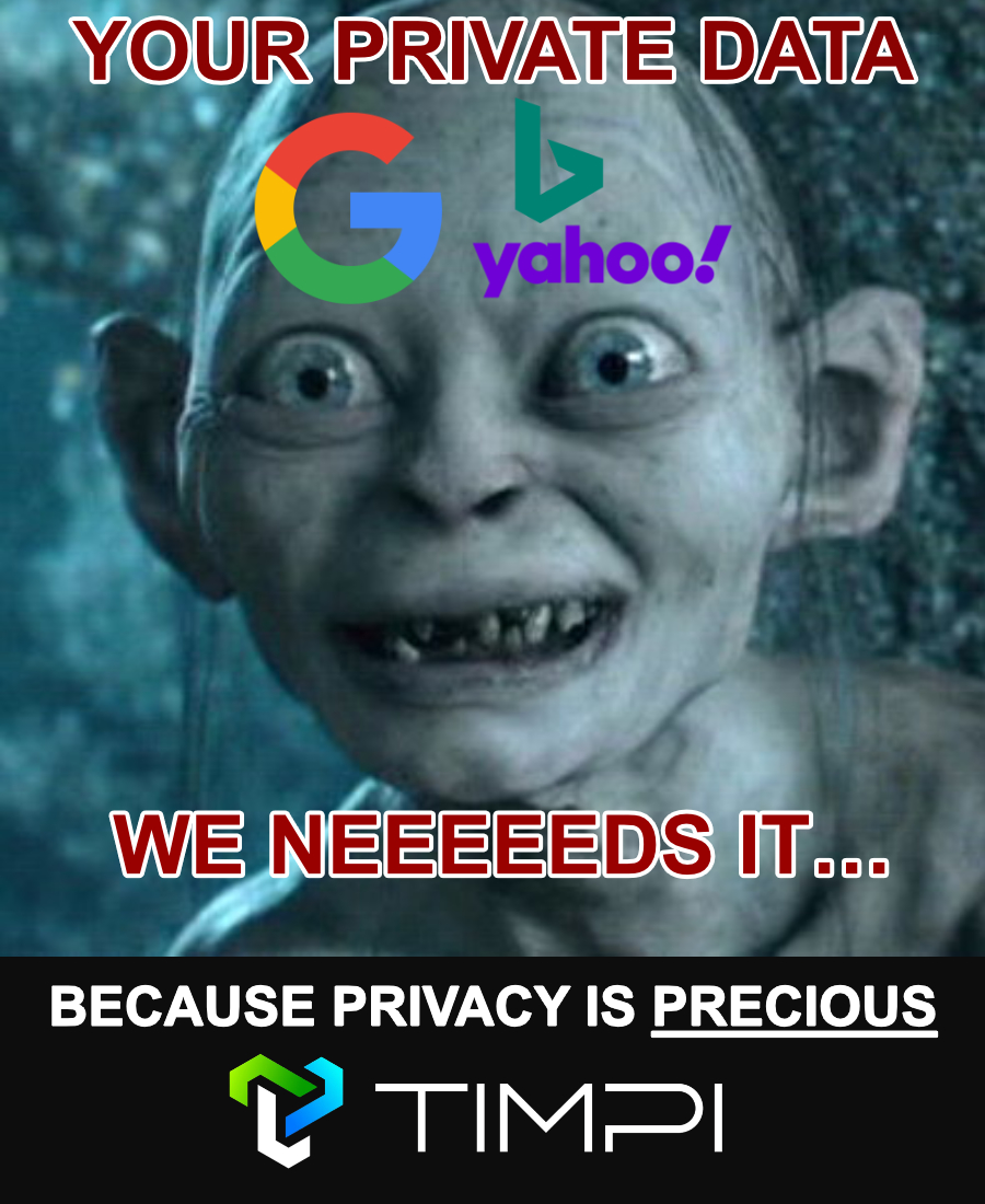 Time to take back the control of your data!

Check out <a href="/Timpi_TheNewWay/">Timpi</a> and $tmp. 

#IDO on #KDL is just starting. Be one of the first supporters of the future of #decentralized #web3 #search that values your #privacy and runs it's very own #searchengine.

#kda #kdl #tmp #nodes