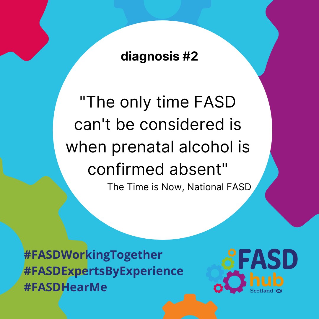 FasdhubScotland's tweet photo. 'Prenatal alcohol exposure (PAE) is described in 3 ways: 1. Confirmed; 2. Unknown &amp;; 3. Confirmed absent.  Pages 10-14 of the SIGN156 guideline explains how PAE is assessed 👉 https://t.co/fbiwwrvmri #FASDWorkingTogether #FASDExpertsByExperience https://t.co/KNRamSRphf