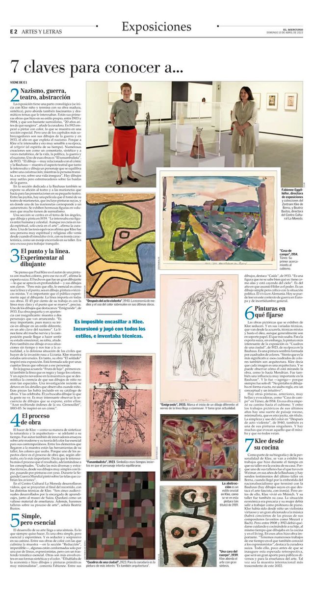 CCPLM's tweet photo. Con 107 piezas, la muestra, organizada por @CCPLM junto con @ZentrumPaulKlee, presenta aspectos nuevos y desconocidos de la personalidad y trabajo del artista que experimentó contextos históricos como la 1era Guerra Mundial, el ascenso del nazismo y la censura. @ElMercurio_cl https://t.co/3DvmQEKpAx