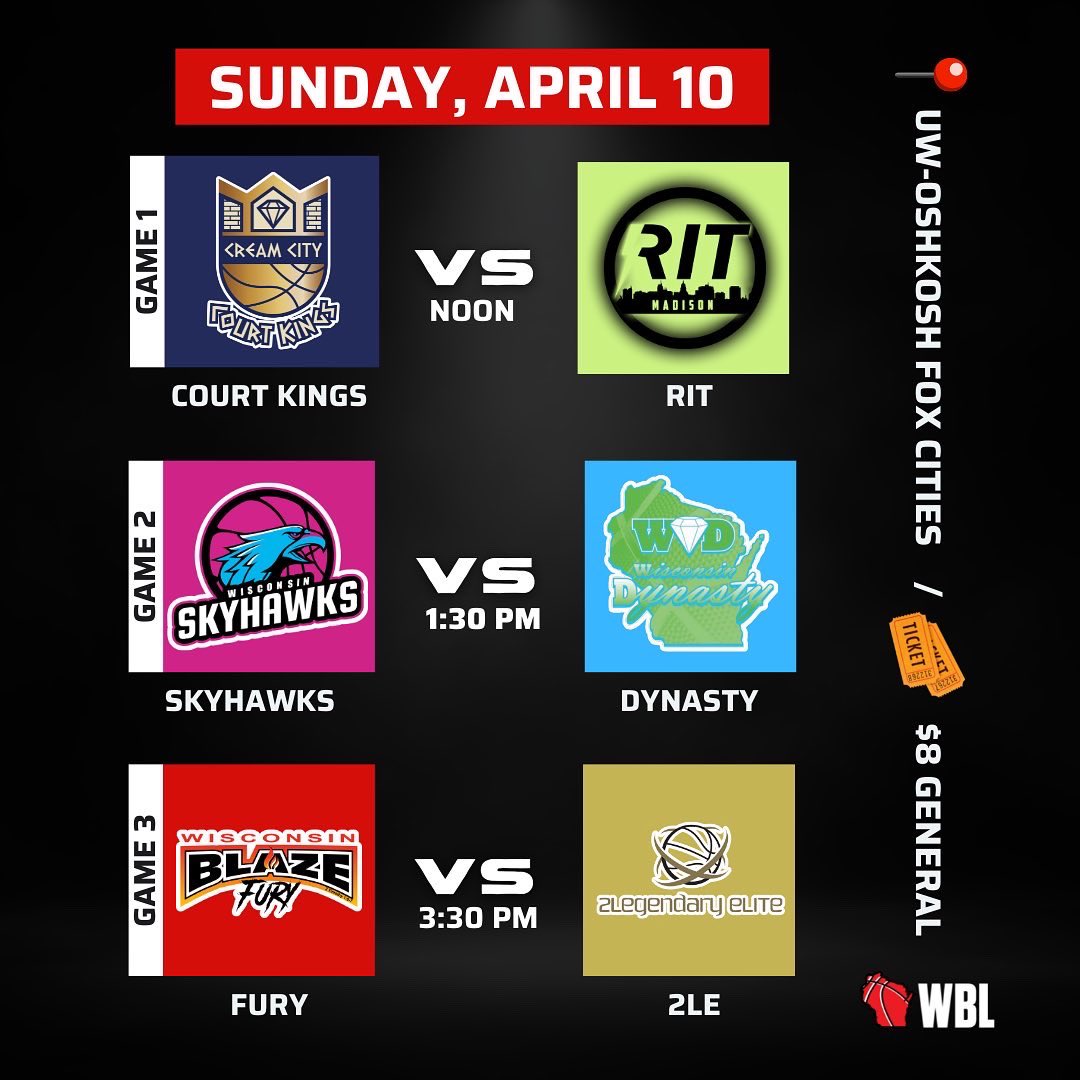 WiscBL's tweet photo. Sunday, April 10th🏀
🎥 https://t.co/kc8uX1diQW https://t.co/5skcZeaGz6