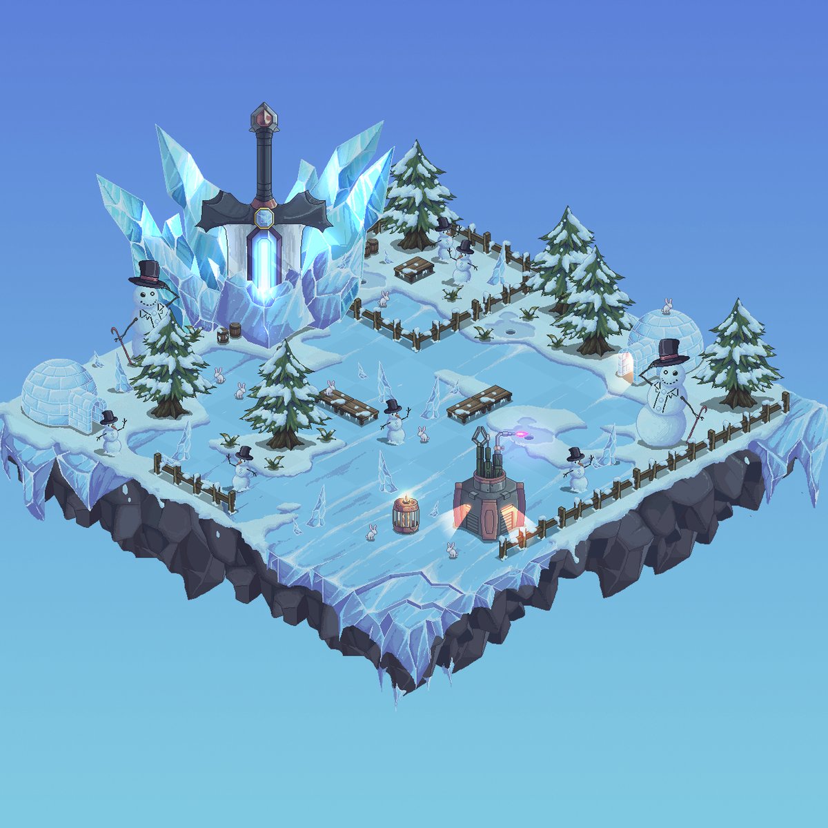 Frozen❄️

Thousands of winters have been written into the land. Across the thick blanket of snow, chilling blizzards leave only icy structures in its wake.  Underneath layers of solid ice, you may find stunning “Ice Crystals” emitting its sharp blue glow.

#arcade #arcadeland