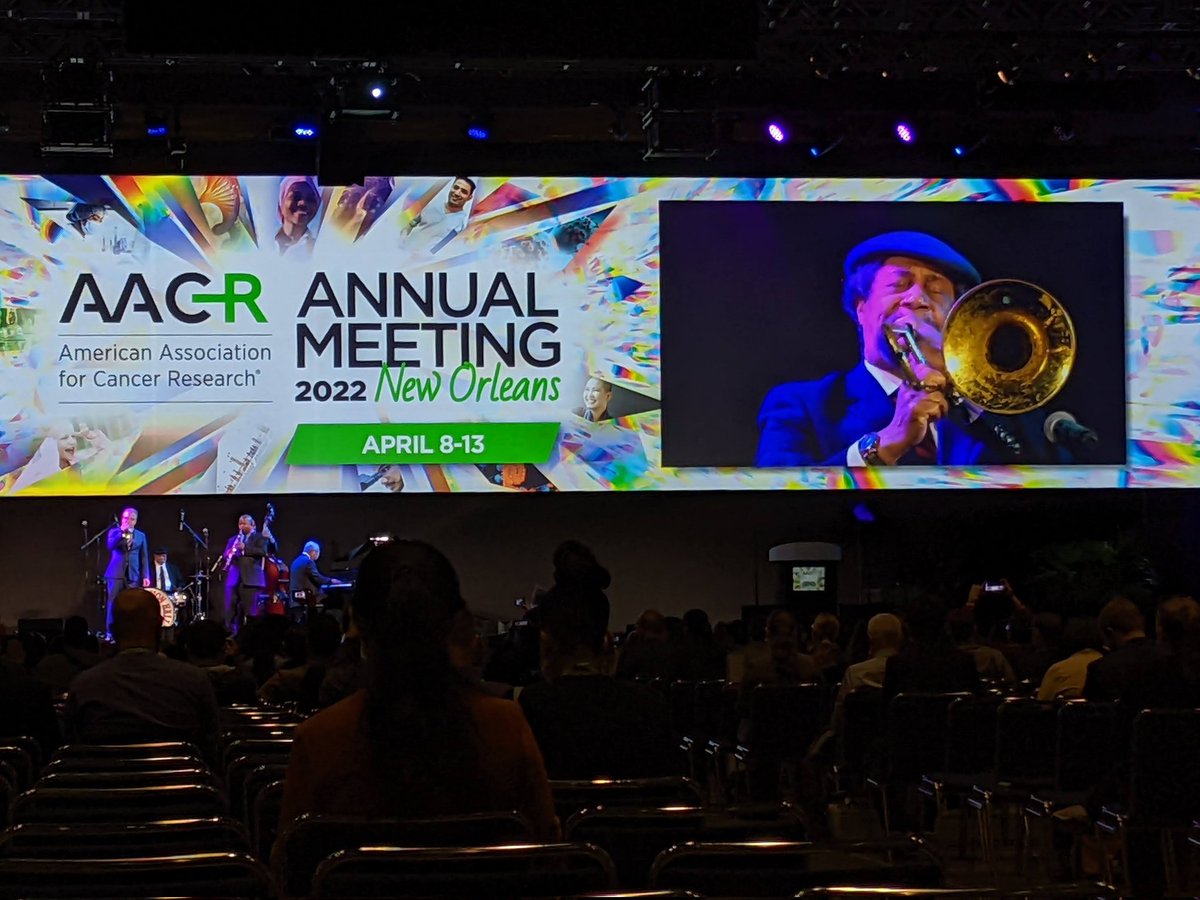 Starting off the morning at the opening ceremony with the Preservation Hall All-Stars Jazz Band #AACR22