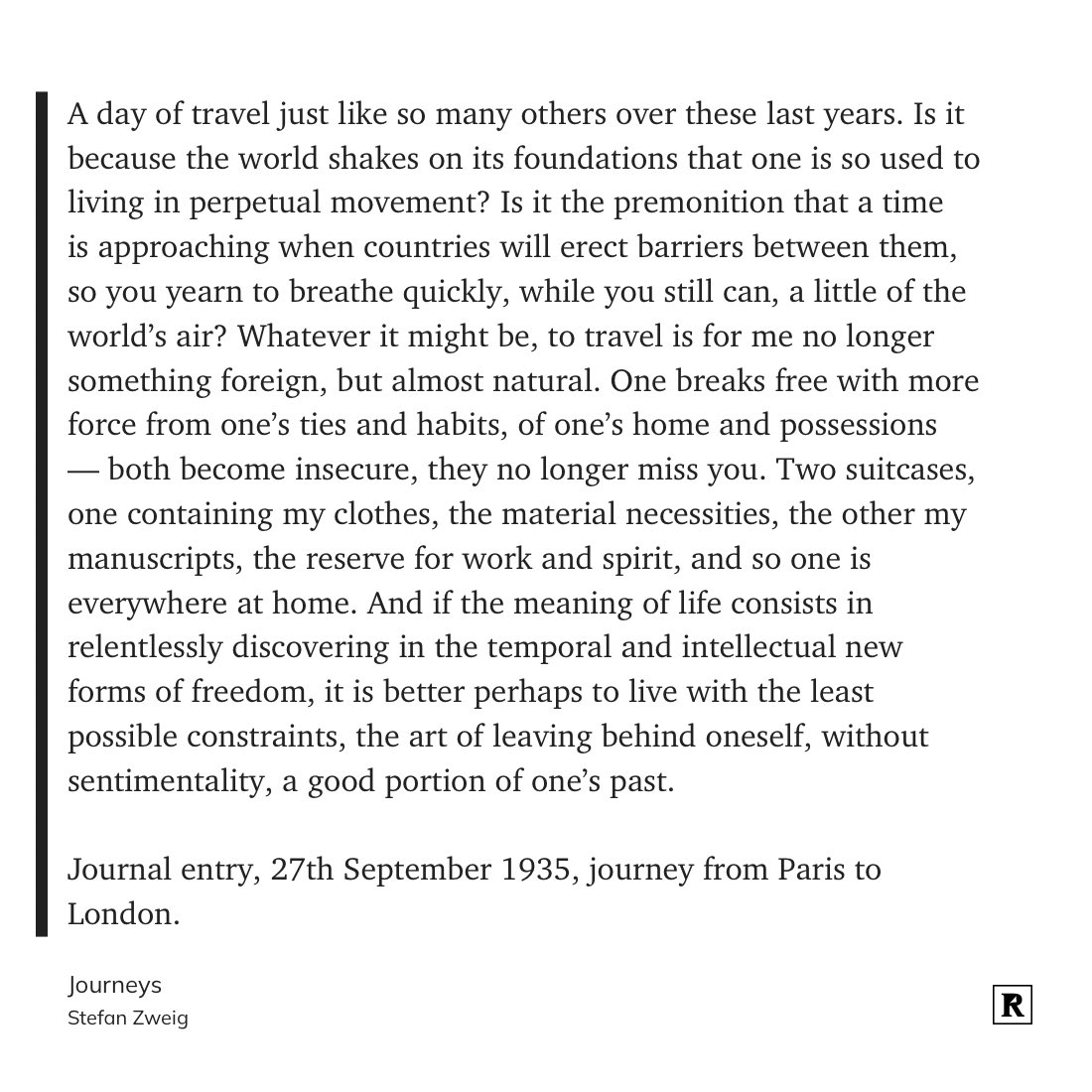 SamSpurrell's tweet image. “Is it because the world shakes on its foundations that one is so used to living in perpetual movement?” Stefan Zweig on times of change…