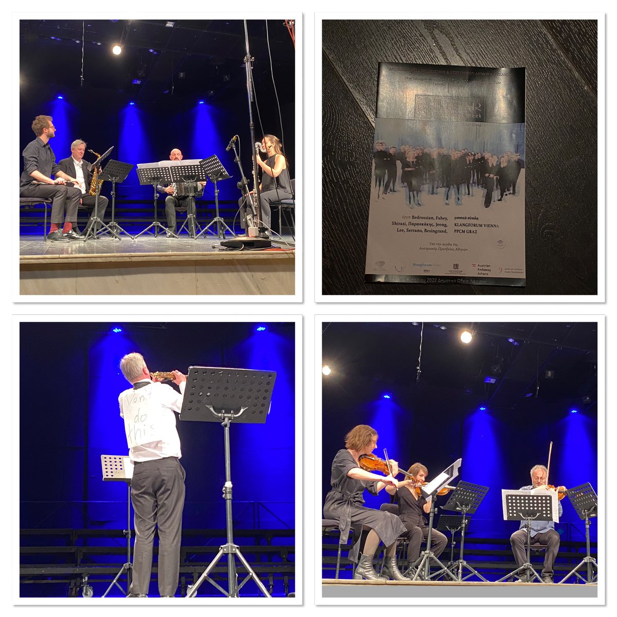 Martina_hermann's tweet photo. Amazing first concert of #AGMS2022 in #larissa; members of @klangforumwien and @KunstunigrazKUG #PPCM perform exclusively contemporary modern music; composers selected in a competition https://t.co/mCeq5ubI1T