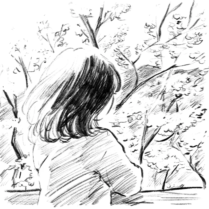 桜を見る後ろ姿が大人っぽかった 