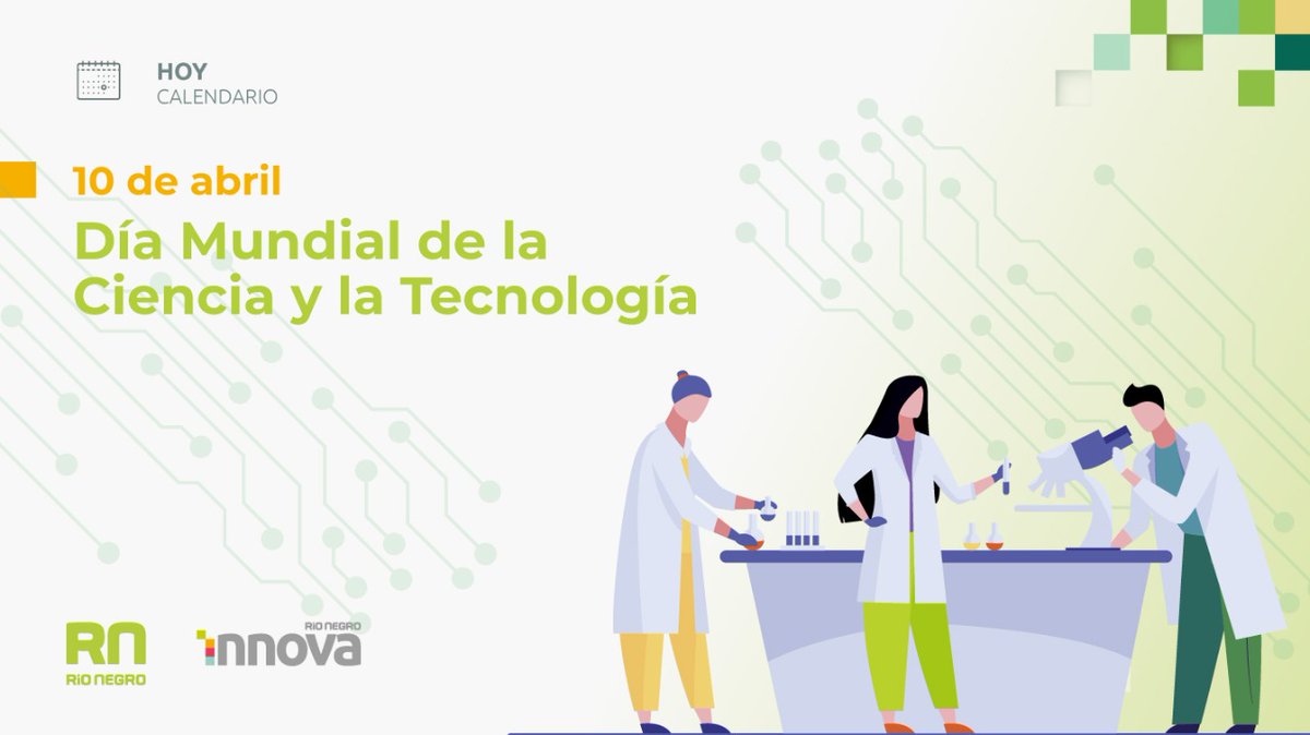 ModernizacionRn's tweet photo. Hoy celebramos el rol fundamental de los investigadores e investigadoras y de todos aquellos vinculados al ecosistema educativo, científico y tecnológico. 

#RNInnova #CienciayTecnologíaRíoNegro #RíoNegro #DíaMundialdelaCienciaylaTecnología #Innovación #EconomíadelConocimiento https://t.co/A5HUiJotiP