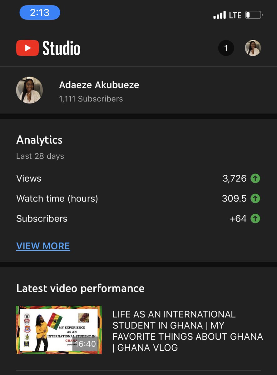 adaezeey's tweet photo. My subscriber count on Youtube looks interesting today 1,111. The African in me is asking if this means anything, lol 😂 *jokes. 
Happy Sunday friends . Feel free to visit my channel today while you eat your Sunday rice 
https://t.co/748wc1JpH6

#youtuberinnigeria #Ghanayoutube https://t.co/1wrkRimzbo