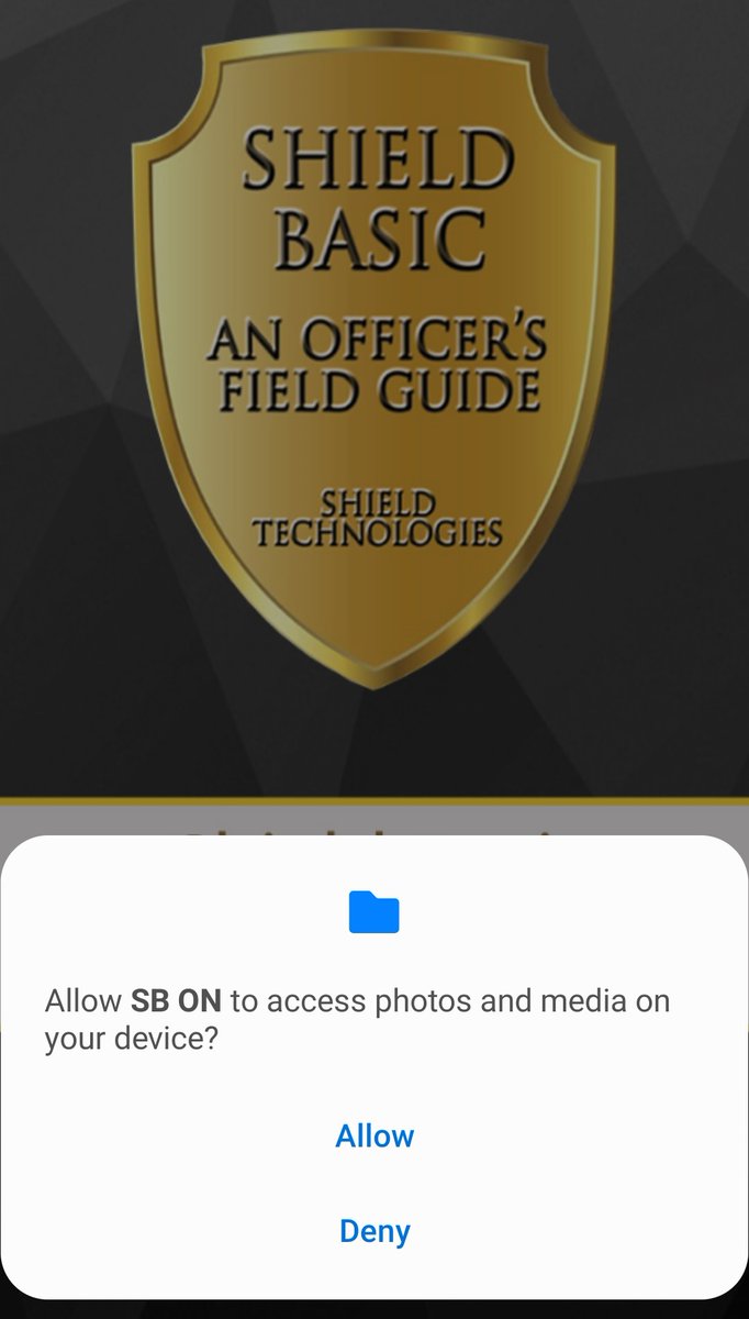 ShieldBasic's tweet photo. The new Android version of SB asks permission to access media files. This is required for the Notes section where users can upload files for quick reference. Shield Technologies does not collect or download users media files. We do not want to see those! 🤣 https://t.co/1MmpYOkPtd