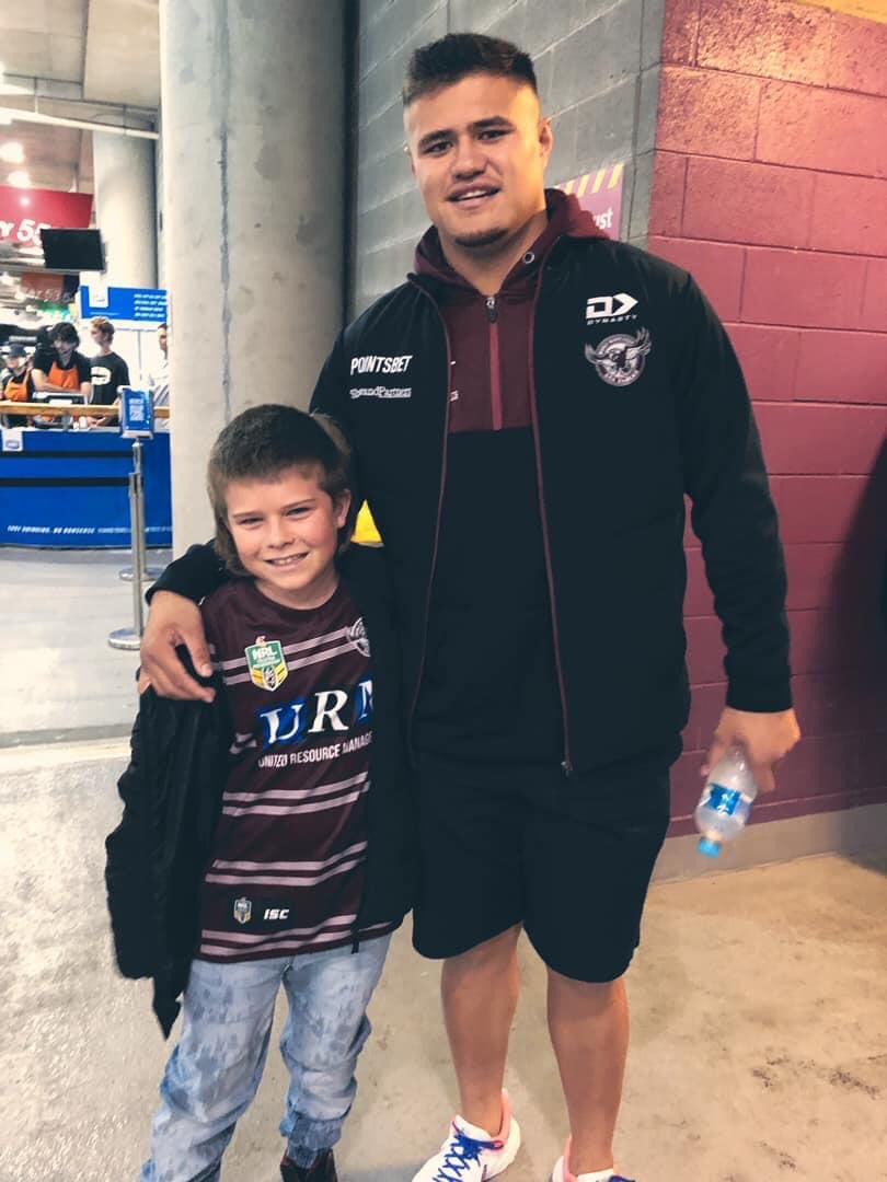 Thank you #joshschuster for making my nephews year. Didn’t have to stop and coax him into a photo cause he was so shy. What a wonderful representative of the @SeaEagles and the @NRL 👏🏼👏🏼👏🏼😊