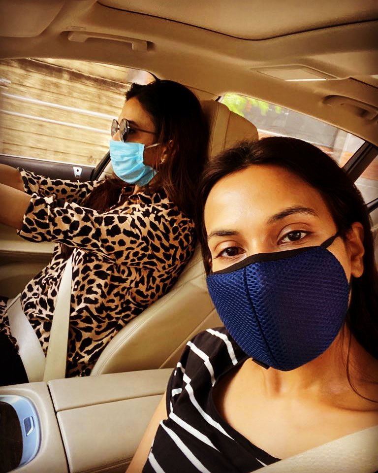 Strips or print..I like this tint! 
Straight or right at you..we look ahead..Our lives travel parallel but never apart..Born we are to be bold n true at heart..But here I’m quite glad you’re looking at the road while I’m busy taking a selfie @soundaryaarajni 😂😜#worldsiblingsday