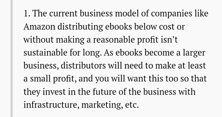 1. Made it a win-win: Jobs explained that it's in HarperCollins' best interest for Apple to make money selling eBooks. Without a profit, why would any company (Apple or Amazon) continue to do the business with HC in the long run?
