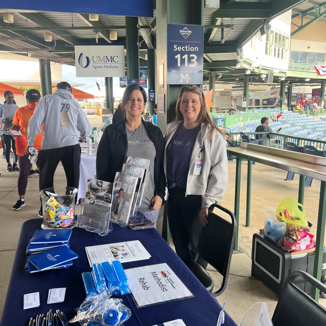 Physical therapist Lisa Indest and physical therapist and Outpatient Outreach and Development Coordinator Heather Maloney represented Methodist Rehabilitation at Walk MS 2022, which was hosted by the National Multiple Sclerosis Society.
