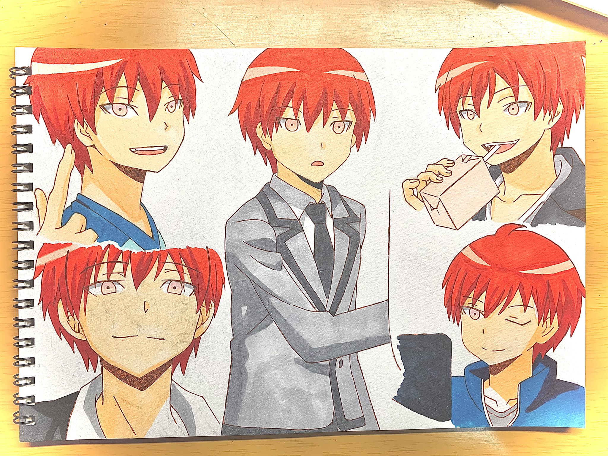 短髪 なんか違和感 模写 コピック 暗殺教室 赤羽業 赤羽カルマ T Co 9dkek7dn Twitter