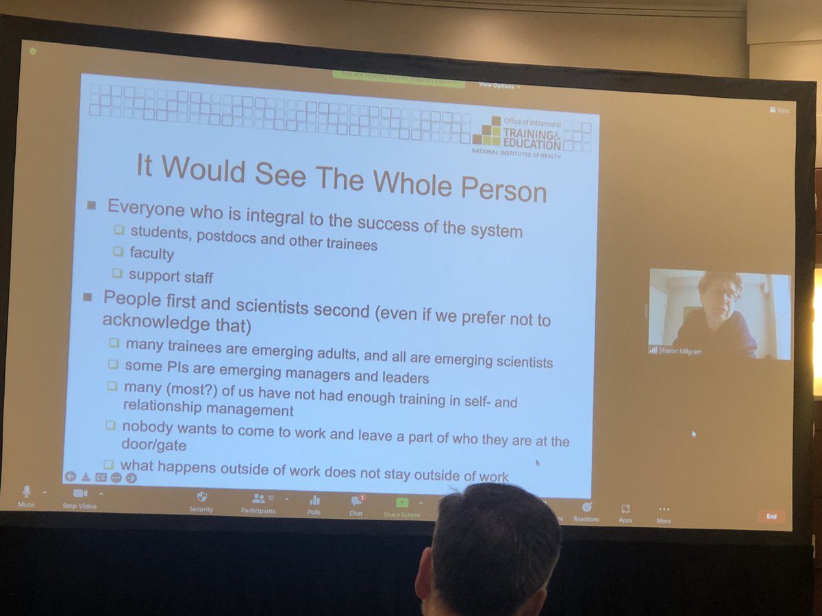 SoniaKupfer's tweet photo. Excellent talk by @SharonMilgram from @NIH on wellness in physician scientist training:
➡️ acknowledge unique community
➡️ data-driven models
➡️ multiple entry points
➡️ consistent ongoing training
➡️ role model &amp; leader support
➡️ integrate wellness
@UChicagoPSDP https://t.co/r8vJJOulDy