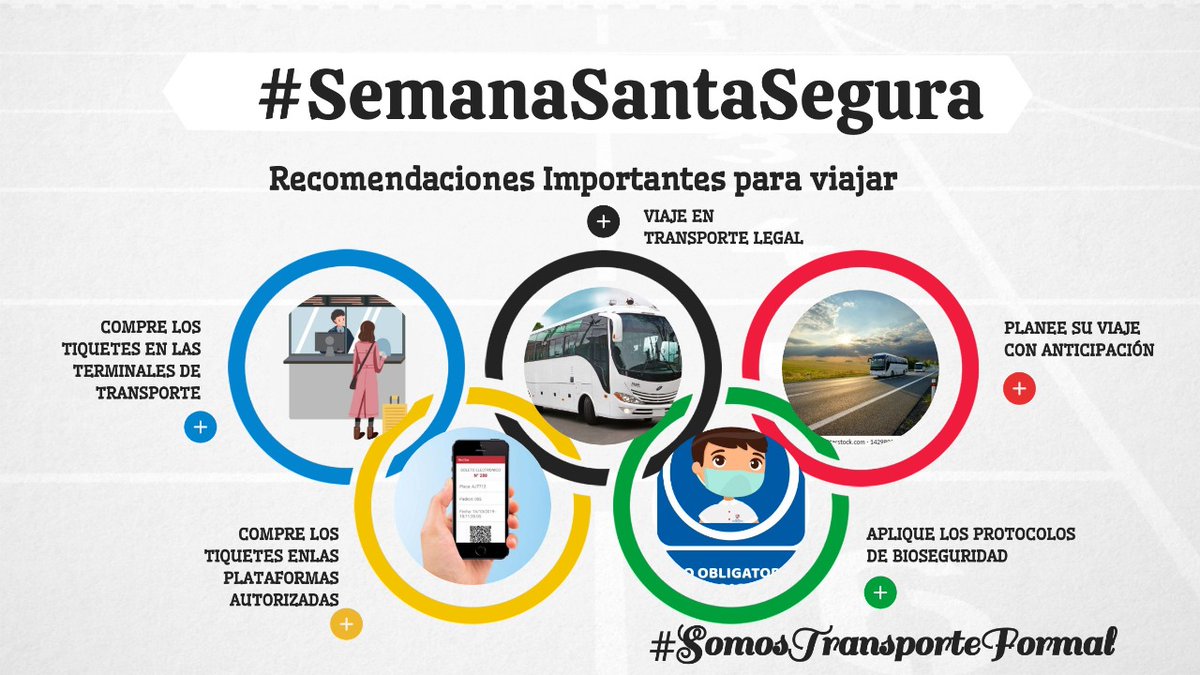 somostransp's tweet photo. #SemanaSantaSegura viaja de manera segura desde terminales de transporte. Compra tu tiquete en las taquillas del terminal, agencias o plataformas autorizadas #ViajaLegal #ViajaSeguro #ViajaEnBus @Cstransportecol @ansvcol @MinTransporteCo @MinSaludCol @UNGremial @Citamericas https://t.co/A1wxVYg5bn
