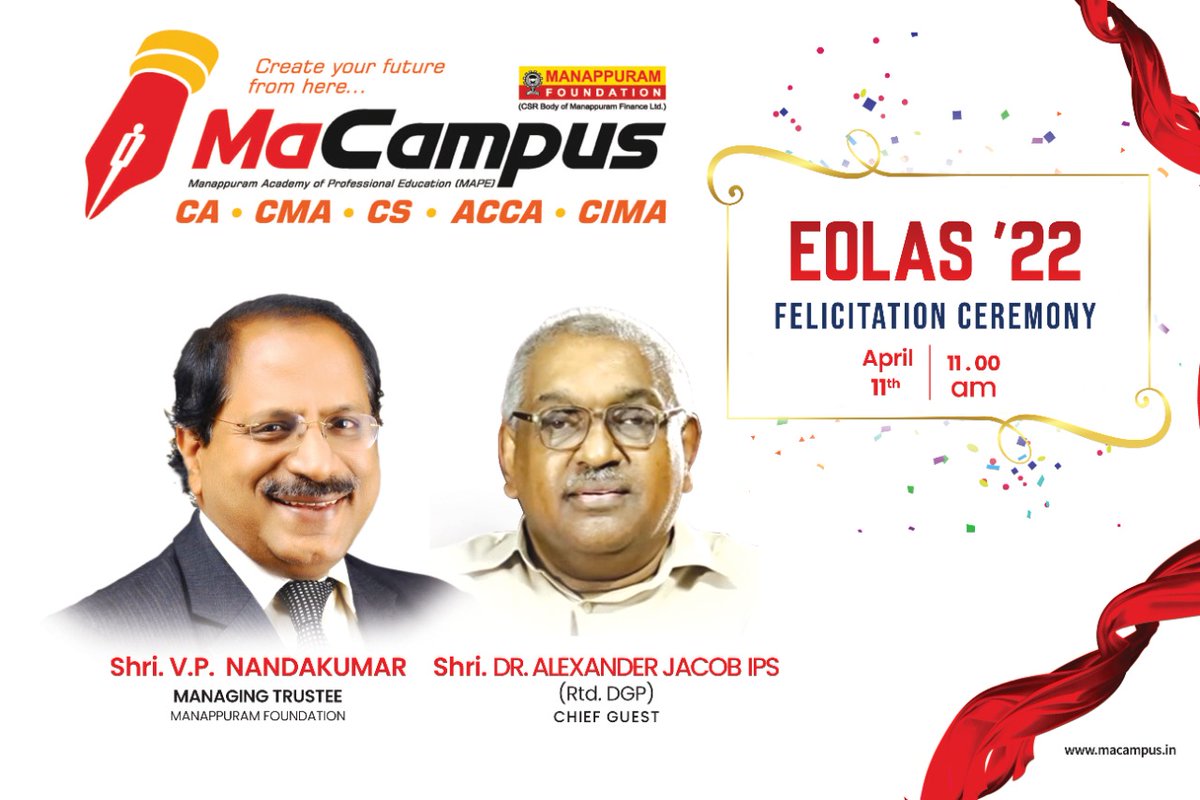 theMAFDN's tweet photo. We welcome to All,     EOLAS '22, Felicitation Ceremony at MACampus (Manappuram Academy of Professional Education) Punkunnam Jn, Thrissur-02
WhatsApp : https://t.co/13sNMaxG03
Website : https://t.co/CklT4VkCgK
#manappuram #manappuramfoundation #macampus #kerala360 #Thrissur https://t.co/BNVRfTQ7GB