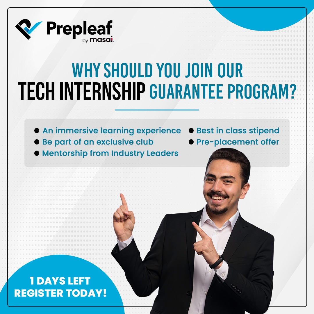 Prepleaf's tweet photo. The next batch of our Tech Internship Program starts on the 11th of April

This program is designed to train you with - 
🤝🏻Interview coaching
📂Profile building
👩🏻‍💻Live classes
👔Personal mentorship
📝Capstone projects, etc https://t.co/1ccW7QQeeK