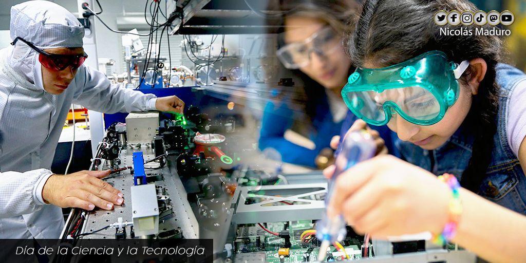 NicolasMaduro's tweet photo. Celebramos el Día Mundial de la Ciencia y la Tecnología, enalteciendo la labor de las mujeres y hombres del saber que resisten la arremetida imperial para garantizar el Bienestar del Pueblo. ¡Felicitaciones Científicas y Científicos! https://t.co/uxTQ48FirB