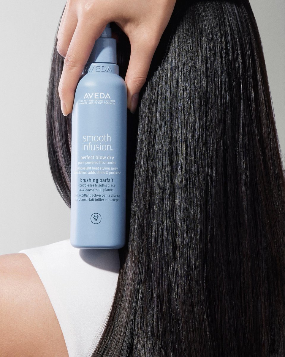 aveda's tweet photo. Our ✨NEW✨ #SmoothInfusion Perfect Blow Dry:
🌀Creates an invisible shield that wraps hair in 72 hours of frizz control
🌀Protects your blowout from the sun
🌀Revolutionary heat-activated treatment makes frizz-prone hair 5x smoother instantly
Shop now on https://t.co/nJjDmlTS2S https://t.co/vsxa4hljAS
