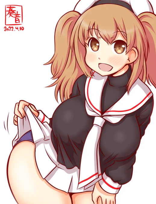 「下? もちろん水着だよっ♪」

#艦これ版深夜の真剣お絵描き60分一本勝負
#艦これ版真剣お絵描き60分一本勝負_20220410
#伊26 
