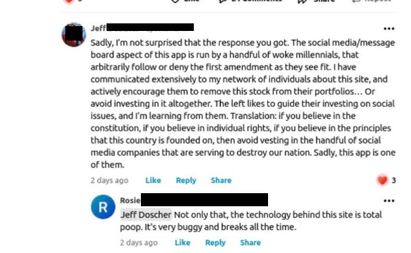 ADDIE_ID's tweet photo. Hi @Nextdoor -  FWIW I'm keeping you in my portfolio regardless of Jeff, and I'm pretty sure you're not out to destroy our nation. #IGotYourBack #drama .  Saw this making the rounds on Reddit this week. I redacted it for you here, though. https://t.co/GGOreDtale