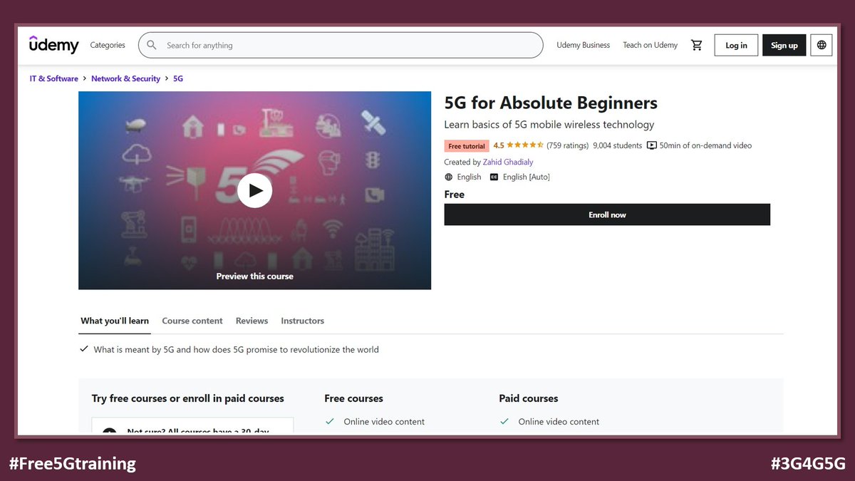 5Gtraining's tweet photo. Delighted to say that our FREE training course, '5G for Absolute Beginners' has crossed 9,000 students with 4.5* by 750+ reviewers on Udemy - https://t.co/LnSwPpmKgb - Do check it out. Cheers 🥂 

#Free5Gtraining #3G4G5G #5G #5Gtraining #5Gcourse #5Gtechnology https://t.co/N1LH4JZ0NL