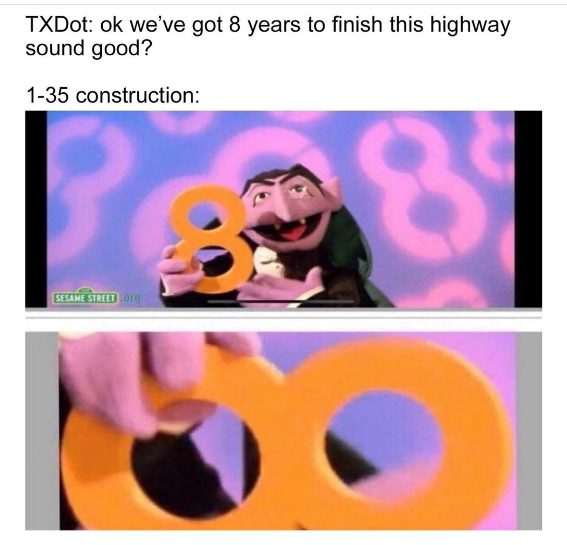 mcfarlandpllc's tweet photo. I feel it is my duty to share all TXDOT-related memes. Enjoy.
#I35
#TXDOT
#TimeIsAConstruct https://t.co/mMKq3pMgnz