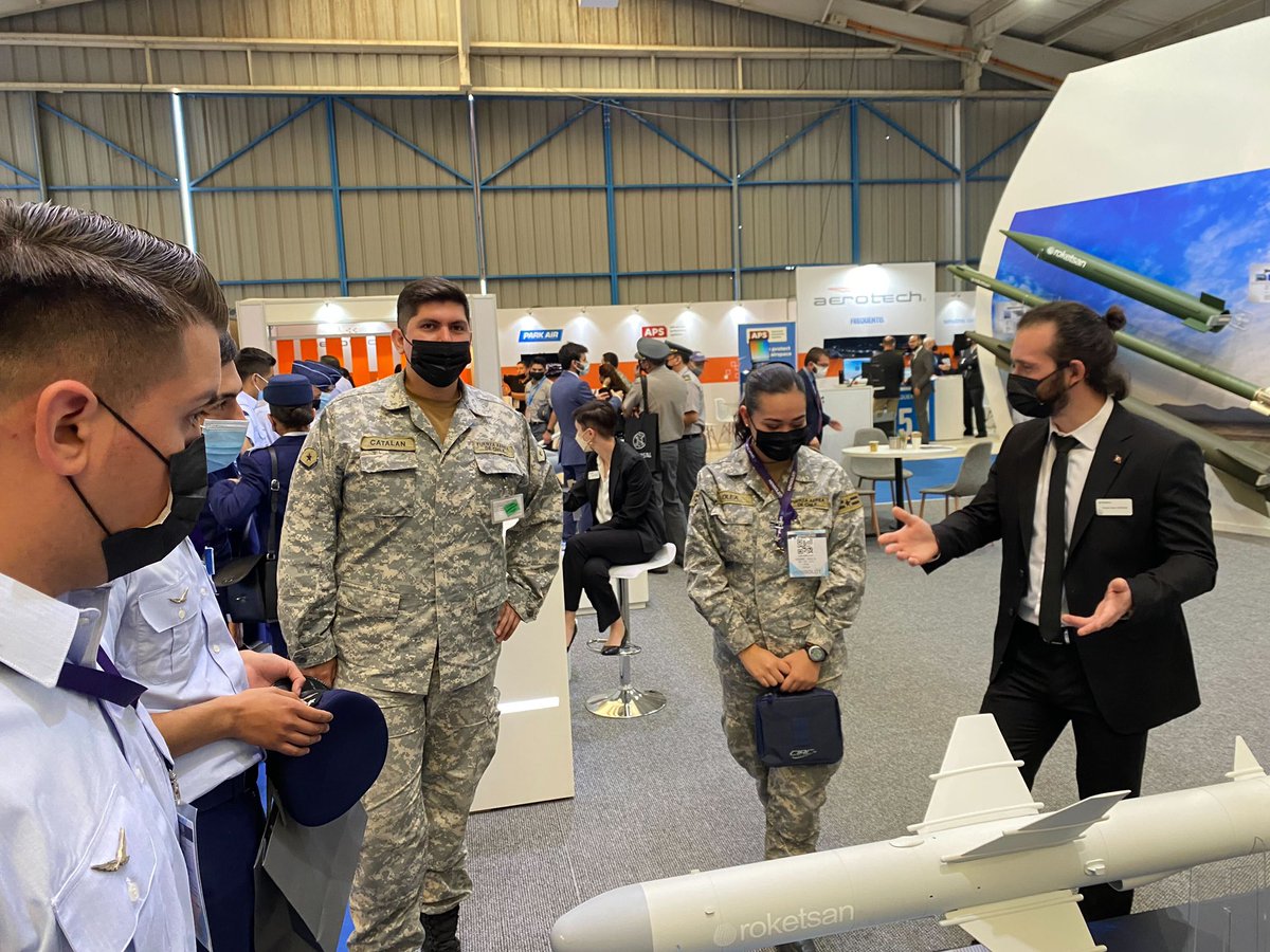 roketsan's tweet image. Dear visitors, thank you for visiting our booth at @FIDAE_OFICIAL exhibition in Santiago! 🚀 

 #Roketsan #FIDAE2022