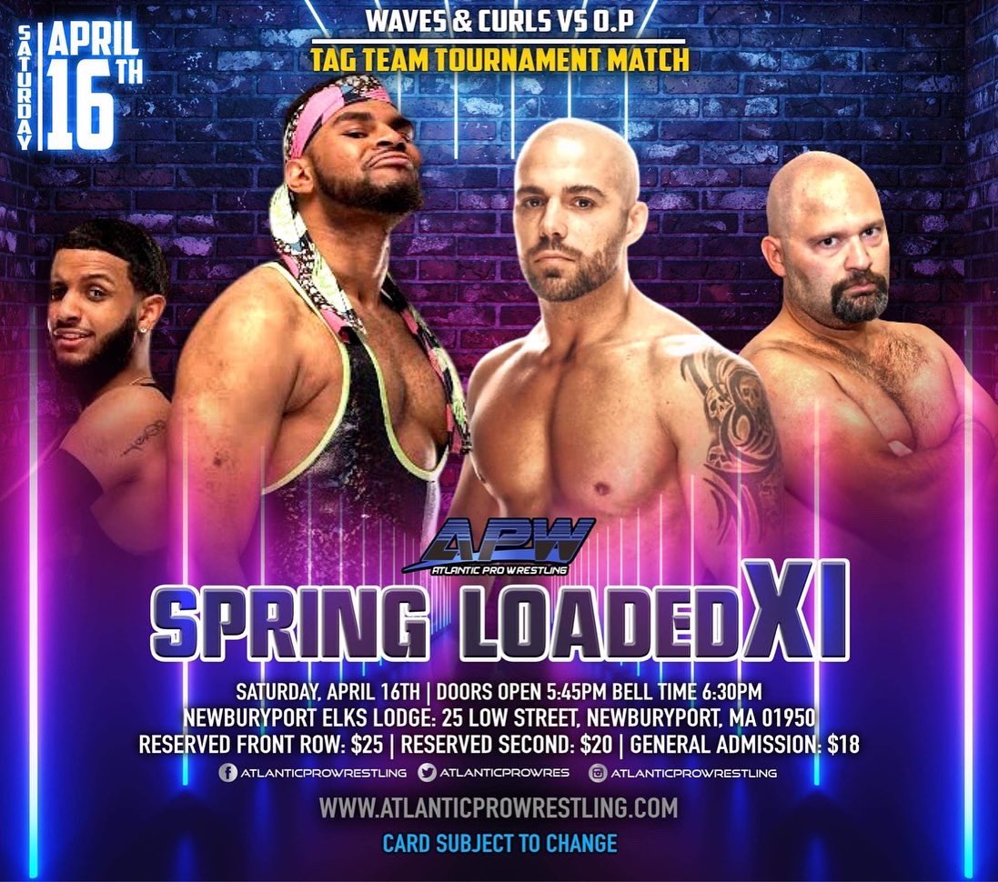 Atlantic Pro Wrestling on Twitter "APW Tag Team Tournament Saturday, April 16th, Newburyport