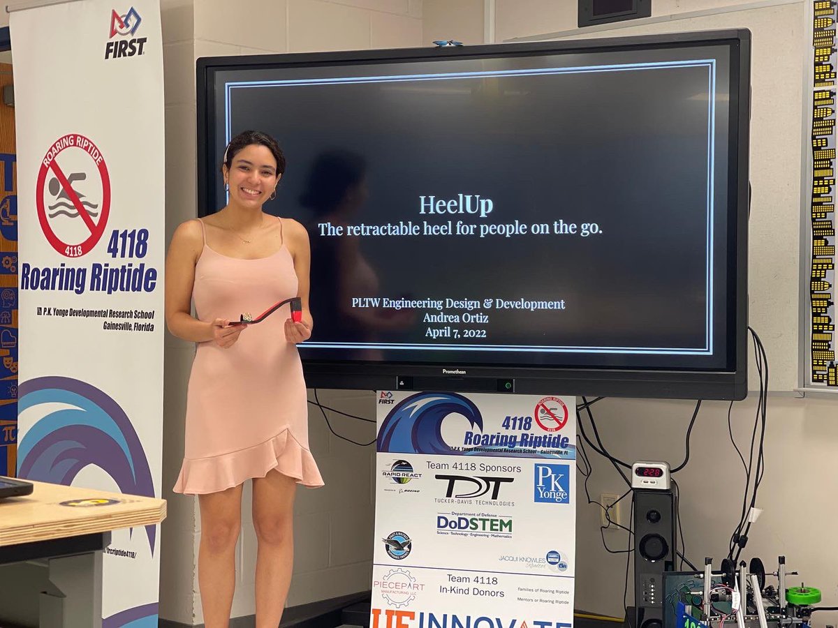 FRCRiptide4118's tweet photo. Proud of our seniors - Nadia & Andrea - as they presented & successfully defended their Engineering Design and Development Senior Projects - an adapted baseball glove & a portable, on-the-go solution for a high heel. π
#roaringriptide #PLTW #designthinking #designthinking #PLTW https://t.co/7gfS8X94Px