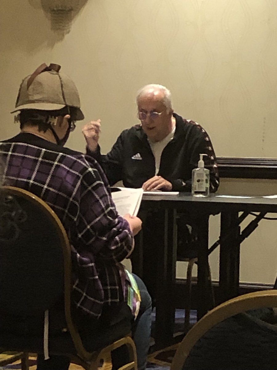doyle221a's tweet photo. Howard Ostrom captures attention of the SRO audience for C-Drama panel. Now have list of must find Chinese productions…plus a Korean drama.  #221BCon https://t.co/NsJNUjq6QN