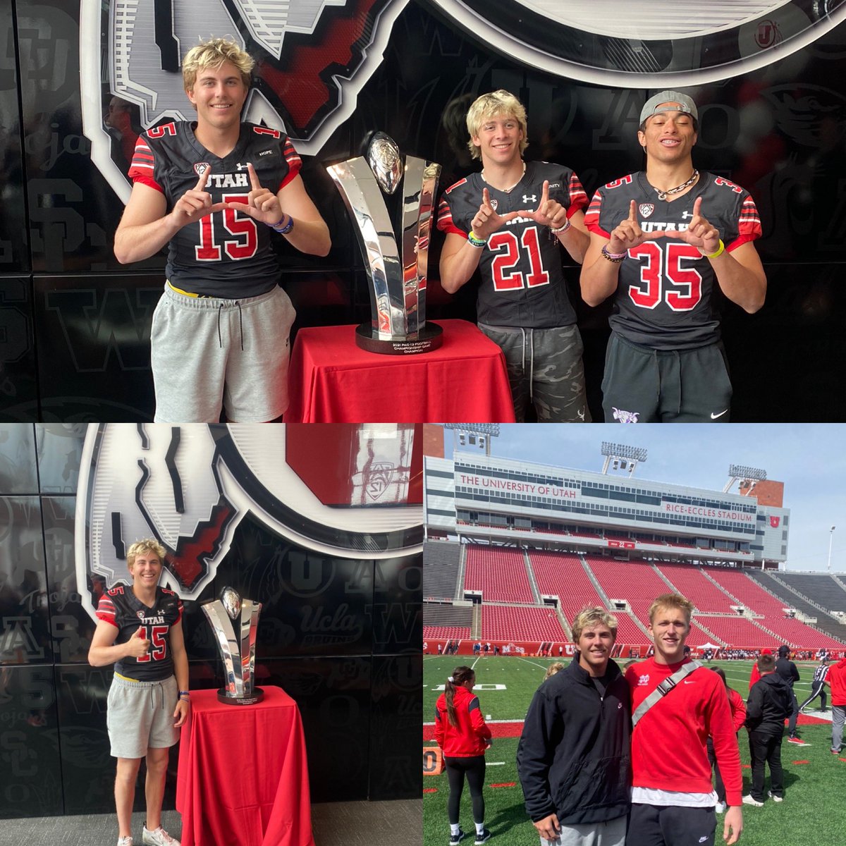 jacksonb2023's tweet photo. Thanks to @Utah_Football @Coach_Ludwig @RBlechen for a great junior day. Great hanging with my guys from @LehiFootball @KadiyonS @HemalotoK also awesome to see @Spencer1722 from @MDFootball @3dqb_SoCal @train3DQB @bangulo @BrandonHuffman @adamgorney https://t.co/ZamQUx2nYn