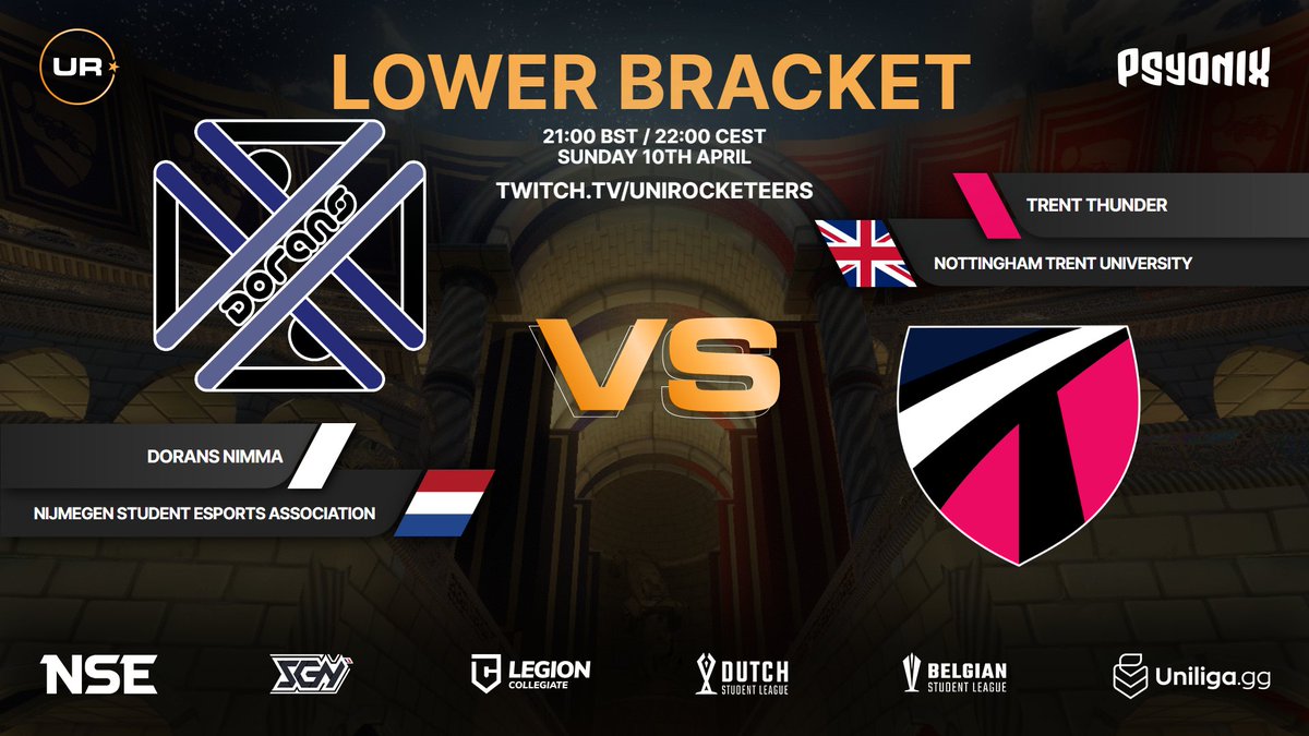 NTU Esports (@ntu_esports) on Twitter photo It's not over yet for our Rocket league team!
They still have a chance in the <a href="/UniRocketeers/">UniRocketeers</a> EURC lower bracket if they can defeat <a href="/doransesports/">Dorans E-sport</a> tonight at 21:00 BST
twitch.tv/UniRocketeers It's not over yet for our Rocket league team!
They still have a chance in the <a href="/UniRocketeers/">UniRocketeers</a> EURC lower bracket if they can defeat <a href="/doransesports/">Dorans E-sport</a> tonight at 21:00 BST
twitch.tv/UniRocketeers