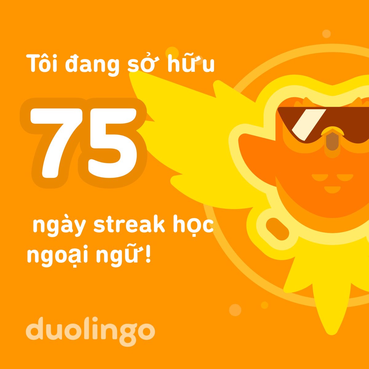 ngducanh's tweet photo. Mình đang nắm giữ 75 ngày streak học Tiếng Anh trên Duolingo! Tham gia cùng mình nhé? https://t.co/g0NgOM1G7F https://t.co/hKDspyOZyY