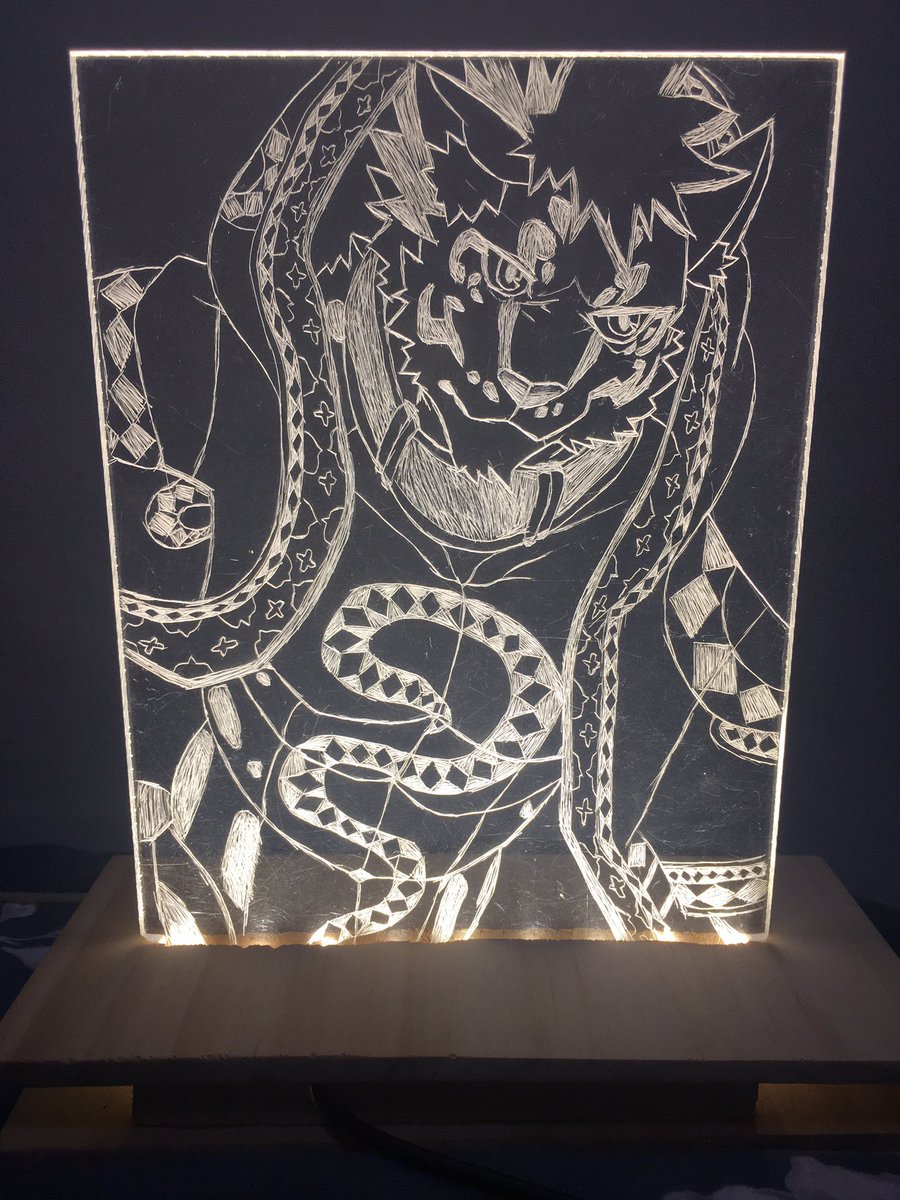 之前在生活科技課要刻壓克力的作品，不知到要刻什麼，所以就把克勞刻出來了，有些地方差點刻錯，成品就這樣啦😁，克勞實在太可愛了