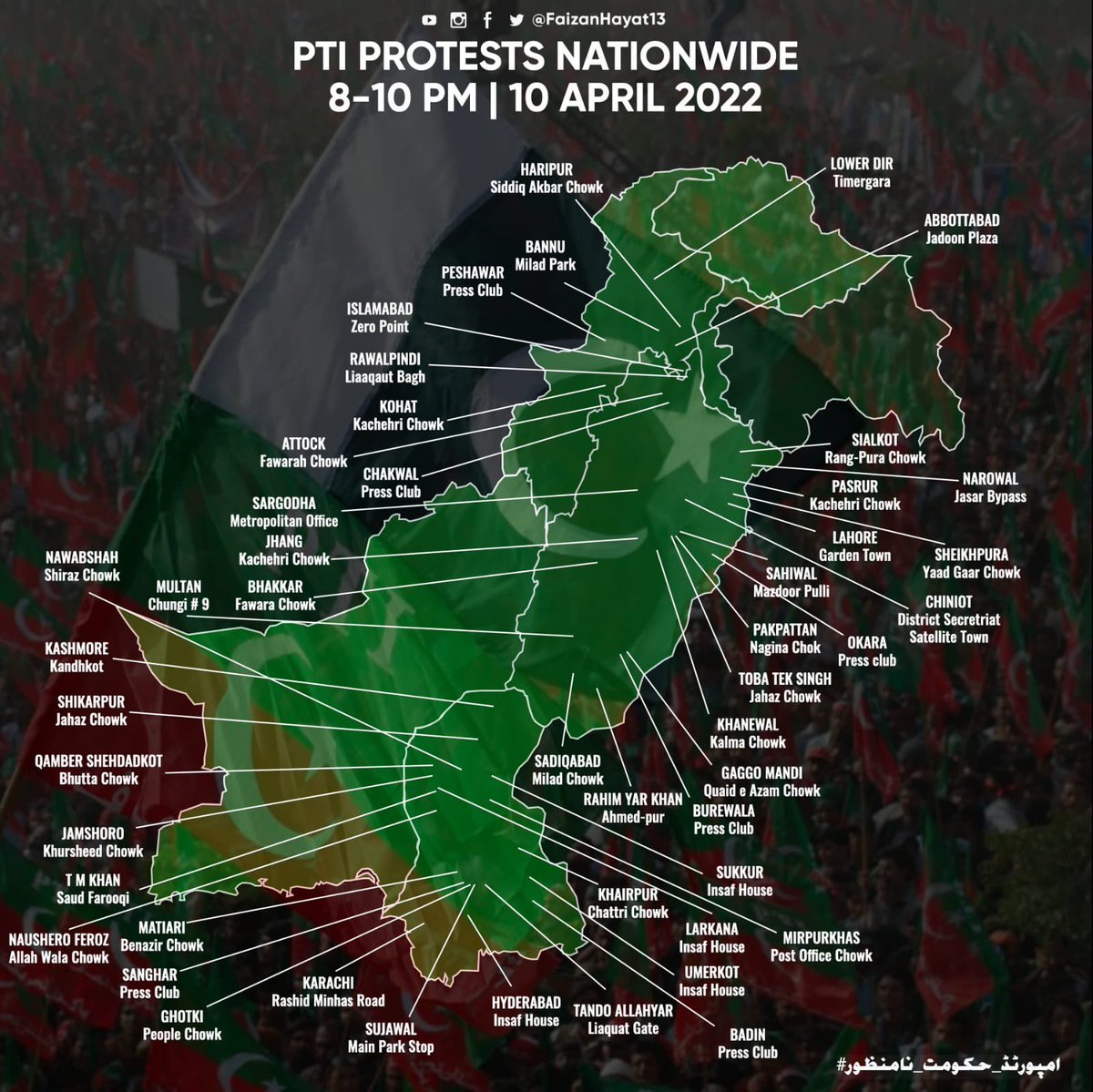 MashwaniAzhar's tweet photo. Protest points all across Pakistan 

#BehindYouSkipperAlways #ImranKhan #امپورٹڈ_حکومت_نامںظور https://t.co/WhjONLLpEn
