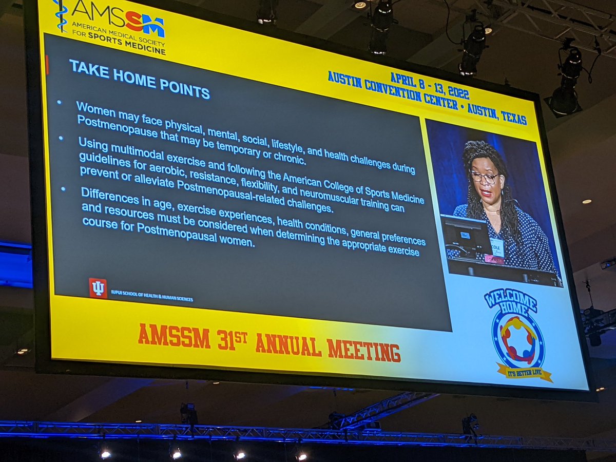 Another great topic! Thanks <a href="/nicolekeithphd/">NiCole Keith</a> for providing a framework and background for exercise promotion in postmenopausal women 💪#amssm2022